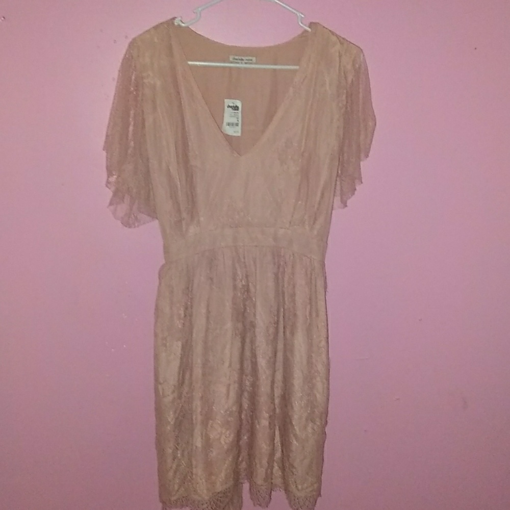 Charlotte russe light pink floral dress. size XL